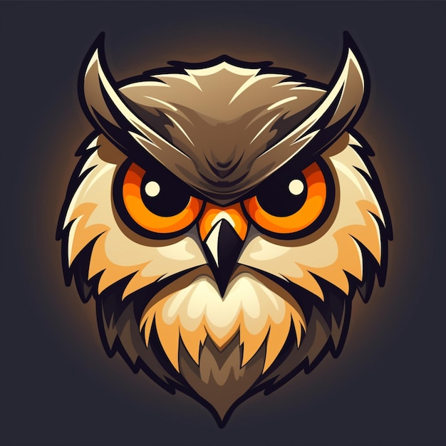 Logo de dessin animé de hibou