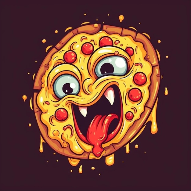 Logo de dessin animé de pizza 17