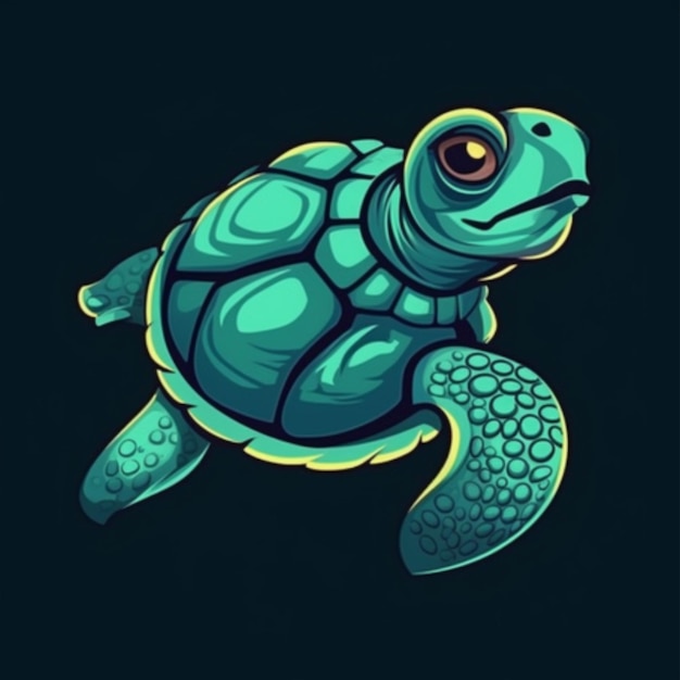 Logo de dessin animé de tortue 2