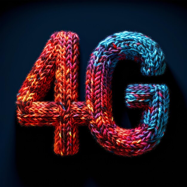 logo de deux lettres 4G dans le style tricoté