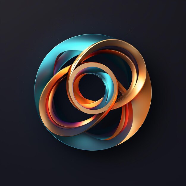 Le logo du cercle métallique abstrait d'Ethereal Elegance