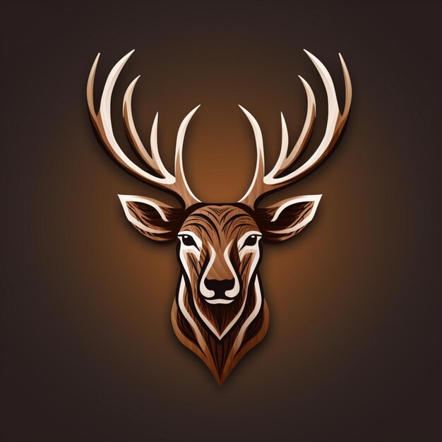 Photo le logo du cerf en bois est une ia générative.