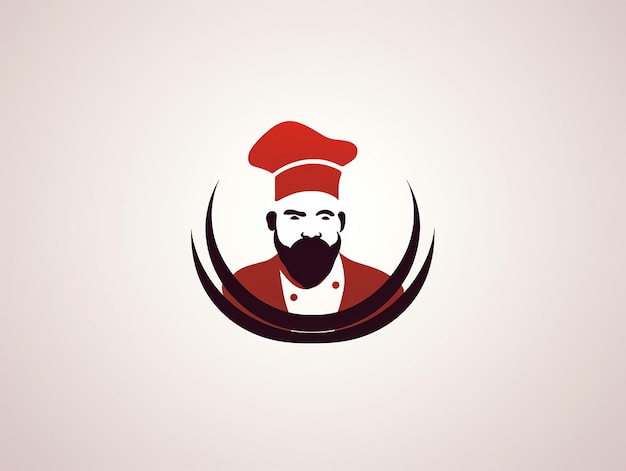 Photo logo du chapeau de chef avec illustration vectorielle de silhouette