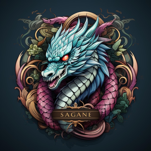 le logo du concept du serpent dragon