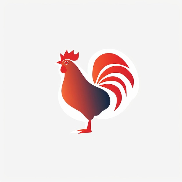 Photo le logo du coq capricieux conçoit des silhouettes ludiques dans des gradients subtils