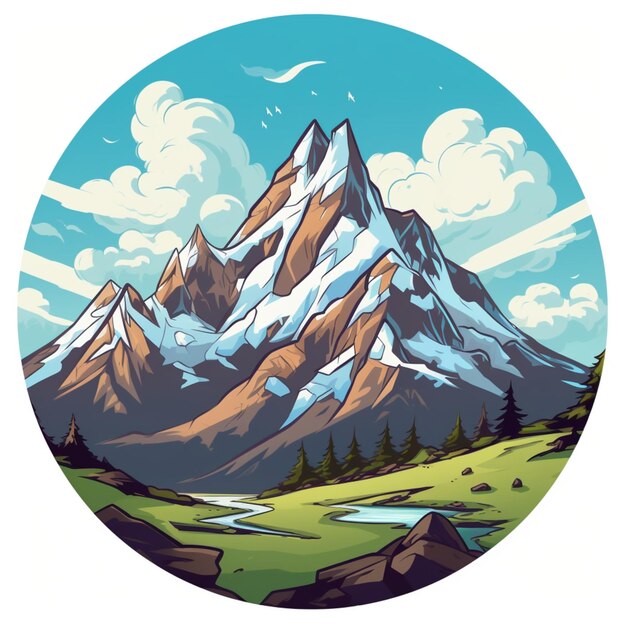 logo du dessin animé montagne