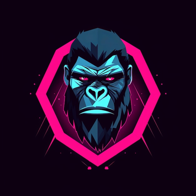 Photo le logo du gorille minimaliste est d'un design propre.