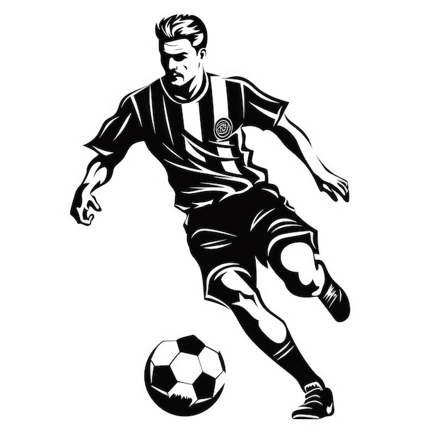 Logo du joueur de football en noir et blanc généré par l'IA