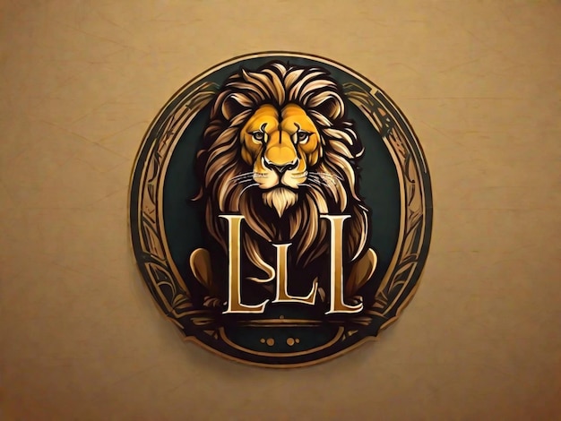 Photo logo du lion assis avec la lettre s et le concept de la lettre l