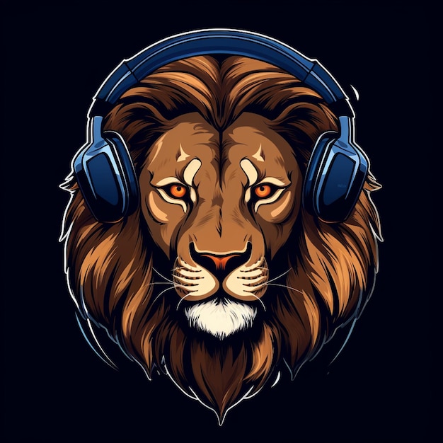 Photo logo du lion sur un casque à fond plat