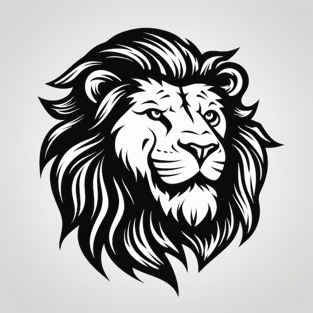 Logo du lion en noir et blanc généré par l'IA