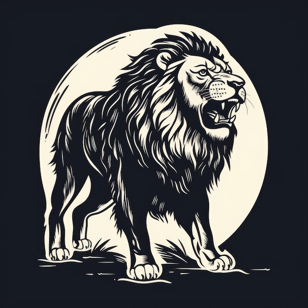 Logo du lion en noir et blanc généré par l'IA