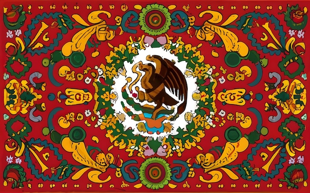 Photo le logo du mexique colorant le drapeau mexicain