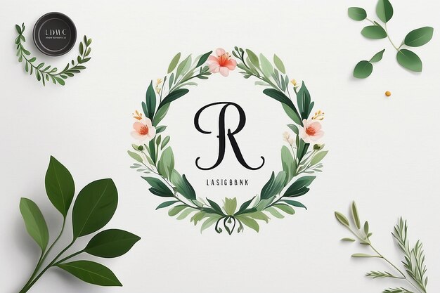 Photo le logo du monogramme floral