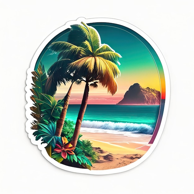 Photo le logo du paradis de plage