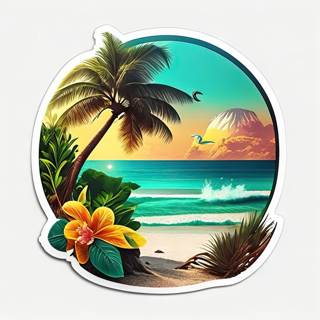 Photo le logo du paradis de plage