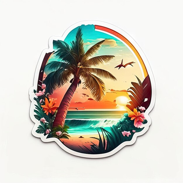 Photo le logo du paradis de plage