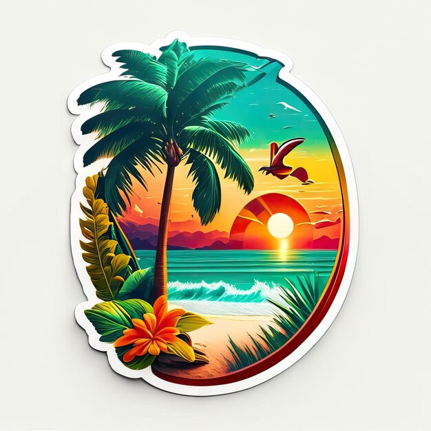 Photo le logo du paradis de plage