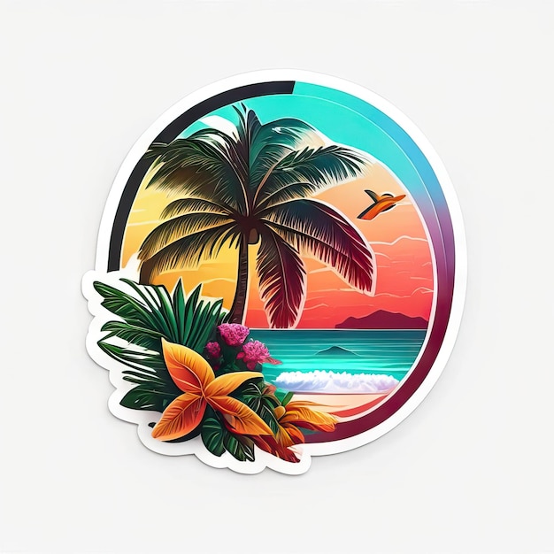 Photo le logo du paradis de plage