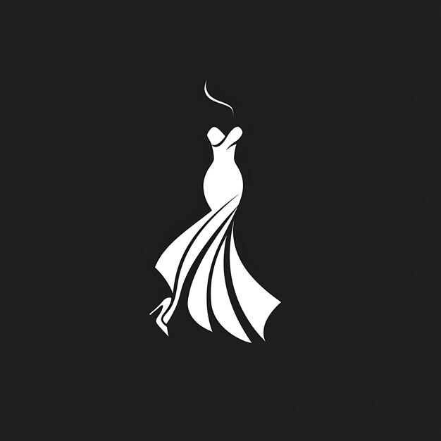 Photo logo du prix du jeu de mode avec une robe et un talon haut pour le déc creative simple design tattoo cnc art