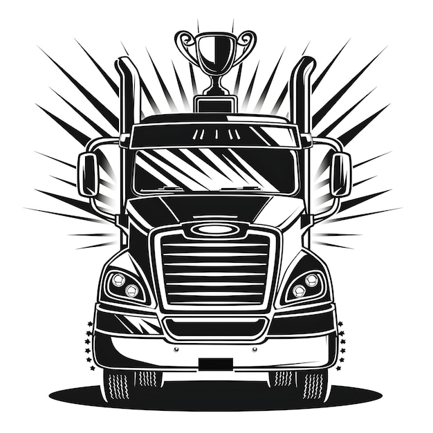 Photo le logo du prix d'excellence des fournisseurs avec un camion et un trophée fea creative simple design tattoo cnc art