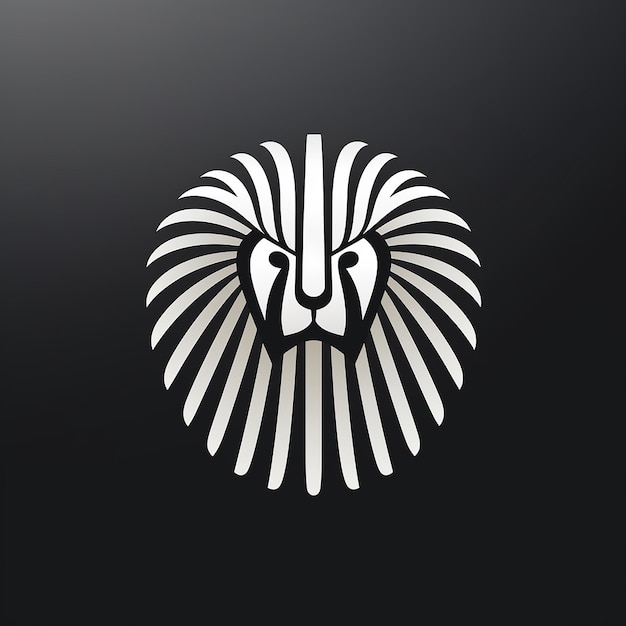 Photo logo du vecteur de données de la tête de lion minimal