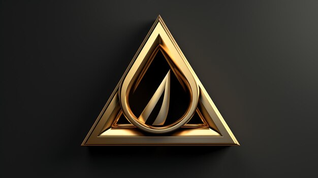 Logo élégant à deux lettres et à demi triangle en Goldquot