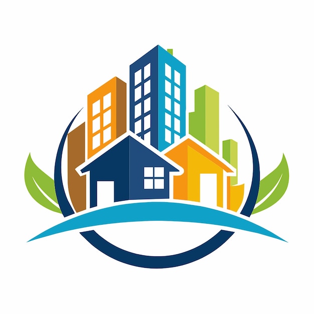 Photo un logo élégant et professionnel pour une société immobilière avec des lignes propres et un logo vectoriel immobilier avec une icône de maison