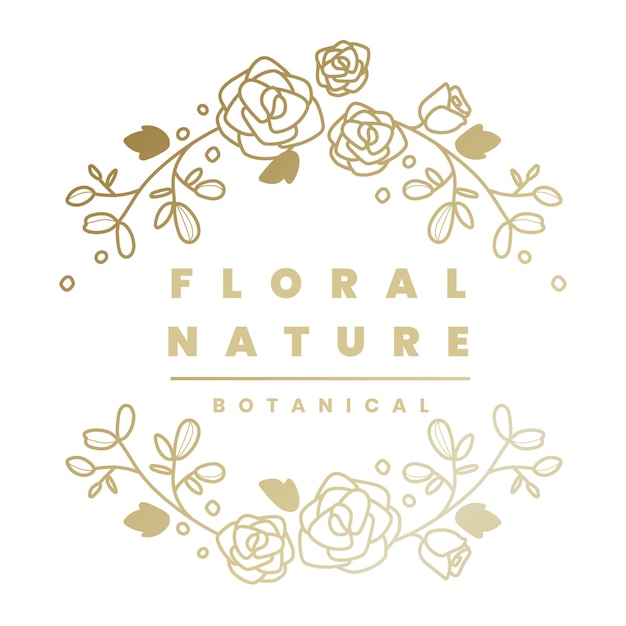 Logo d'entreprise élégant png clipart illustration florale en or