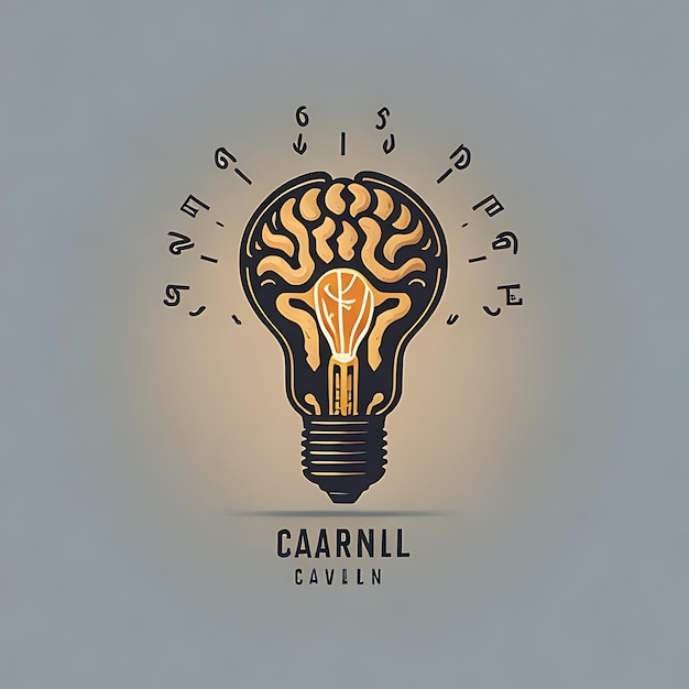 Logo d'une entreprise où l'image est une ampoule en forme de caravelle avec un cerveau à l'intérieur