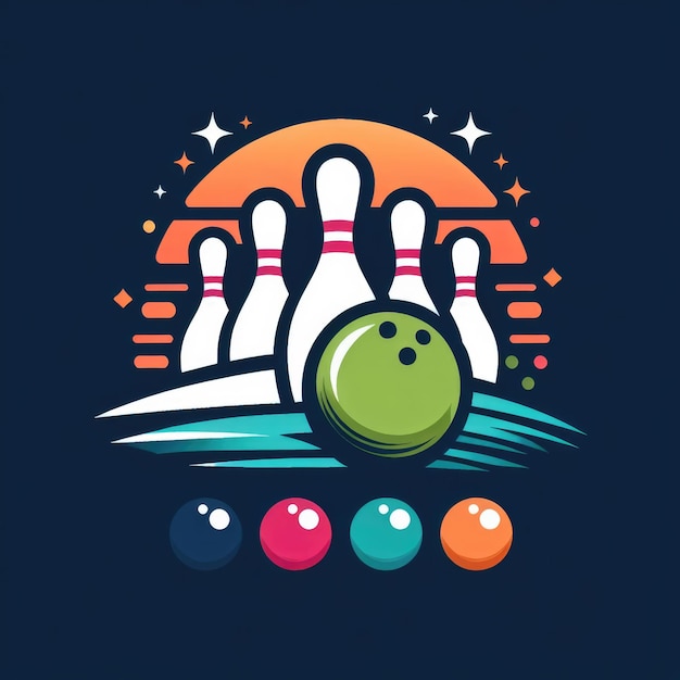 Un logo d'une équipe de bowling avec une balle de bowling