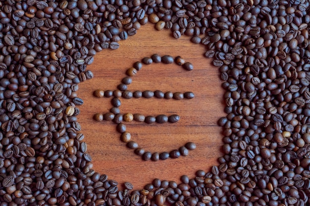 Logo d'euro de grain de café