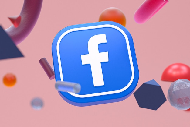 Logo Facebook ig sur fond de géométrie abstraite