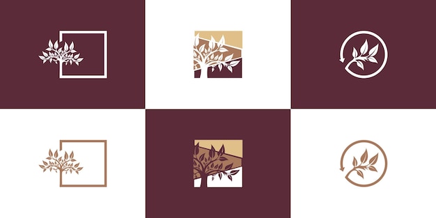 Le logo de la famille Nature est un concept créatif Premium Vector.