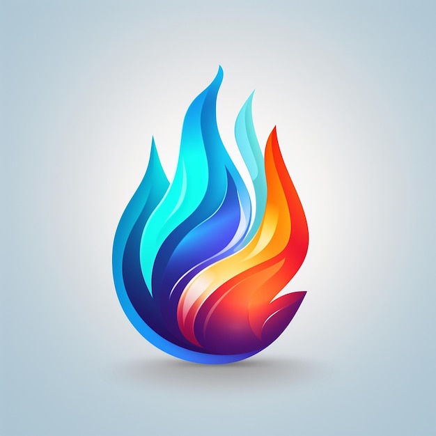 Photo logo feu glace flammes chaudes et froides