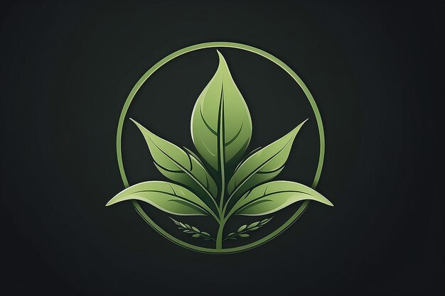 Logo de feuille biologique pour restaurant ou cuisine