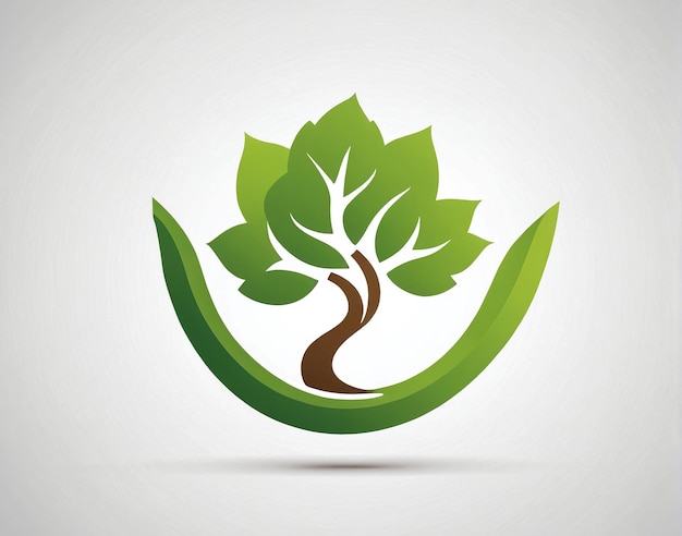 un logo à feuille verte