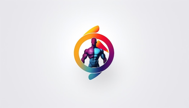 Logo de fitness créatif 3d minimal fond blanc 8K ultra haute qualité