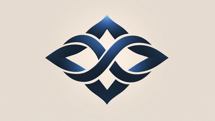 Photo le logo des flèches bleues est le symbole de l'avenir.