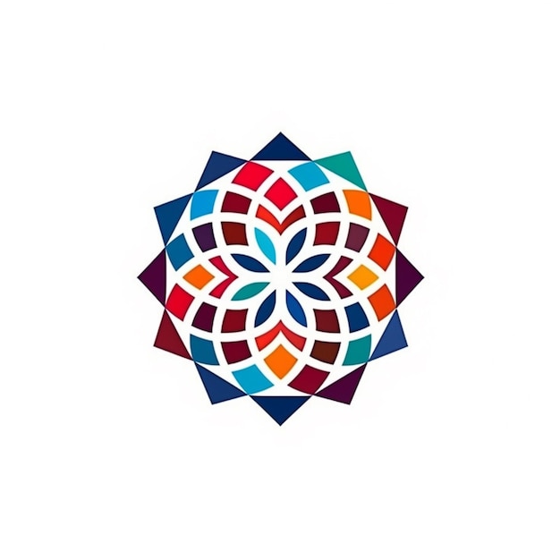 Photo un logo de fleur coloré avec un fond blanc