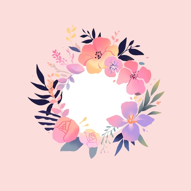 Logo floral avec couleur rose et violette