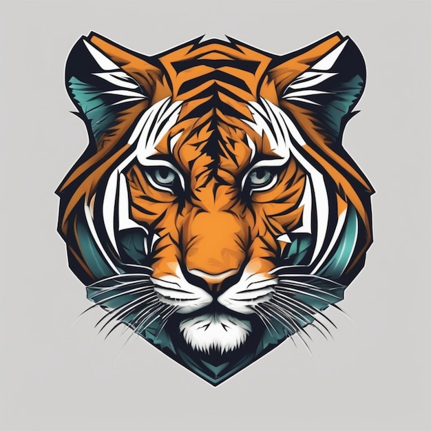 Logo Fractal Tiger complexe, mélange unique d'art et de marque