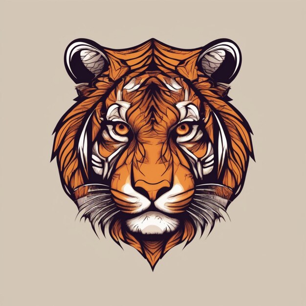 Logo Fractal Tiger complexe, mélange unique d'art et de marque