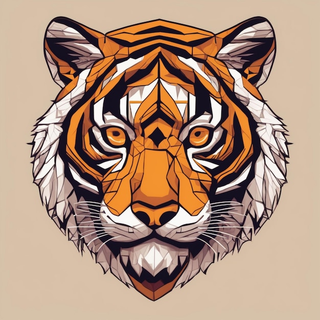 Logo Fractal Tiger complexe, mélange unique d'art et de marque