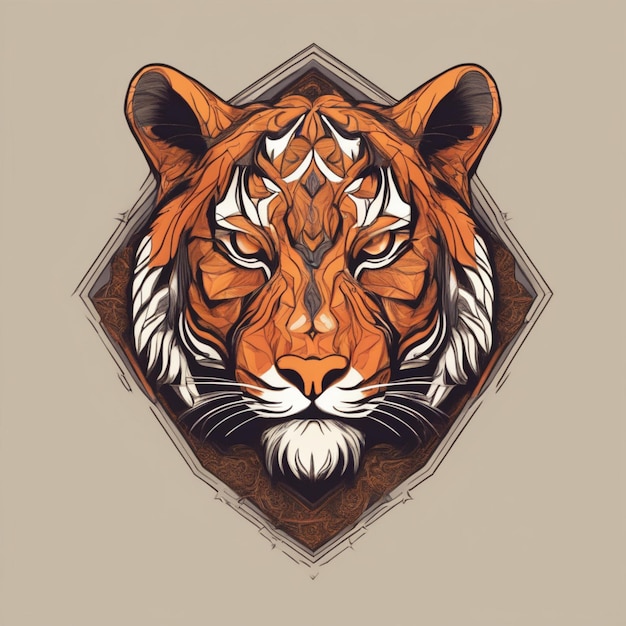 Logo Fractal Tiger complexe, mélange unique d'art et de marque