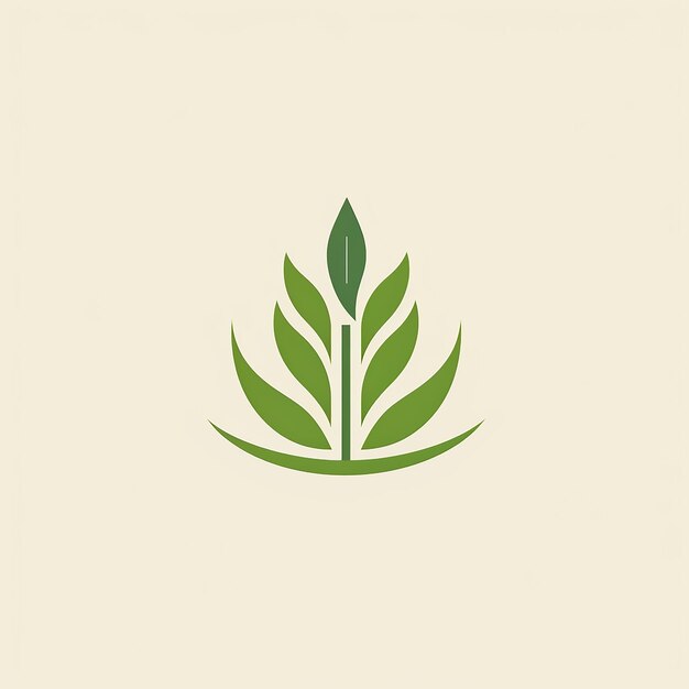 logo géométrique minimaliste vecteur de feuille verte