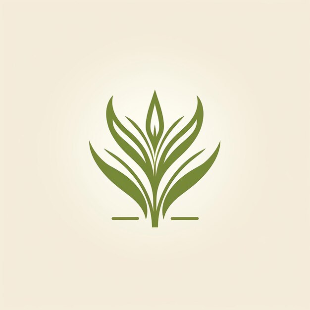 logo géométrique minimaliste vecteur de feuille verte