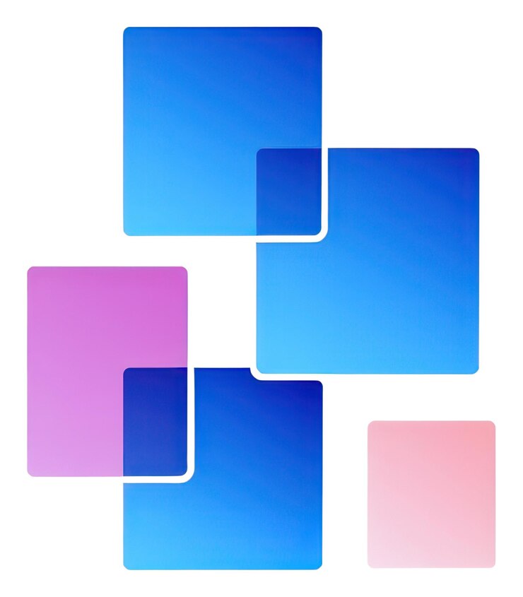 Photo logo graphique modulaire png à fond bleu et blanc
