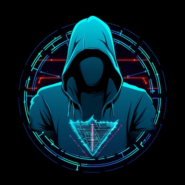 avec un logo de hacker à capuche