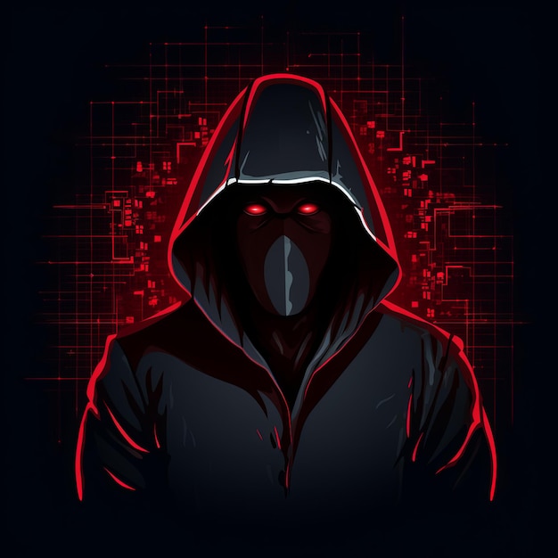 avec un logo de hacker à capuche